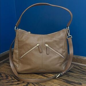 Vera Bradley Tan Leather Shoulder Bag